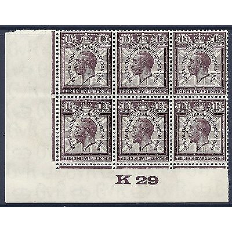 1929 4 values of PUC Control K 29 Blocks of 6 - All MOUNTED MINT Margin only