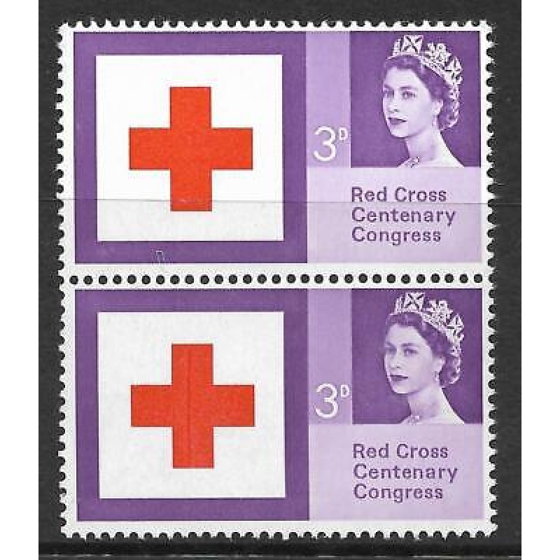 W37b 1963 Red Cross 3d (Ord) - Listed Flaw - Repaired Cross UNMOUNTED MNIT