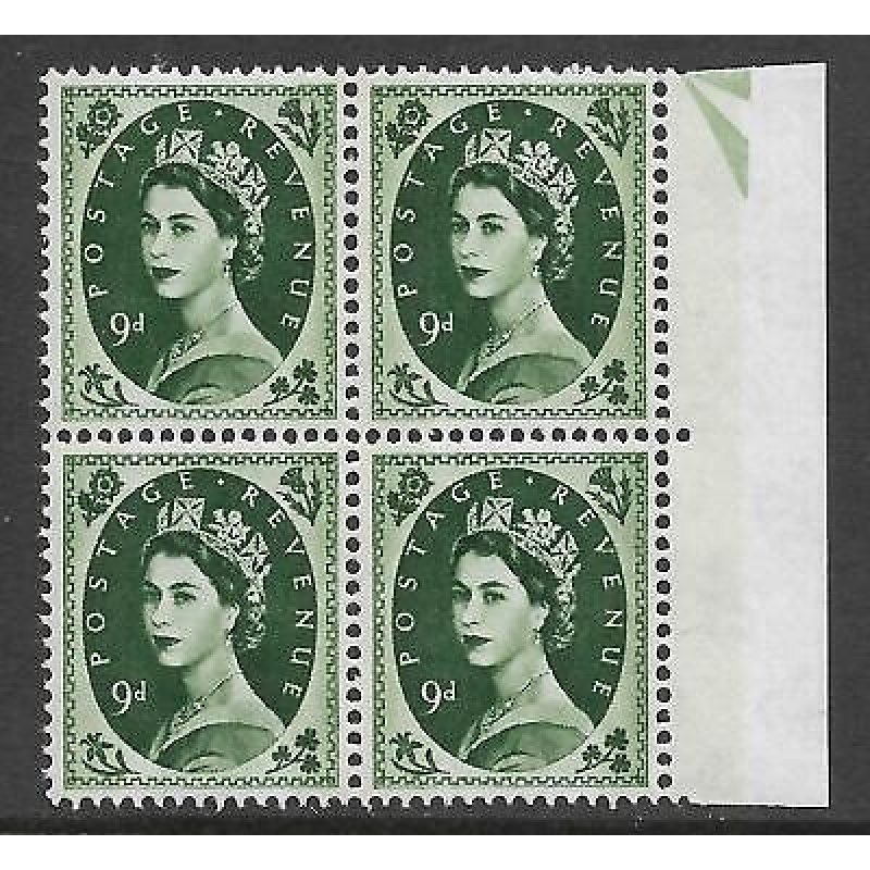 S128c 9d Wilding variety - Frame Flaw top Right UNMOUNTED MINT MNH