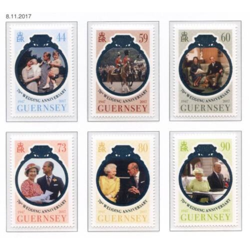 Guernsey 2017 Wedding Anniversary Set SG1692 1697 Unmounted Mint