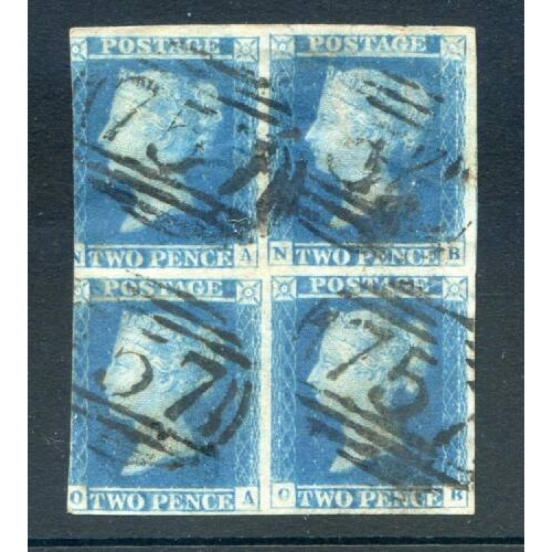 QV 1841 2d Blue Block 4 Fine Used