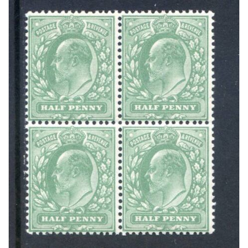 KEV11 1 2d Deep Dull Green SG269 Unmounted Mint Block 4