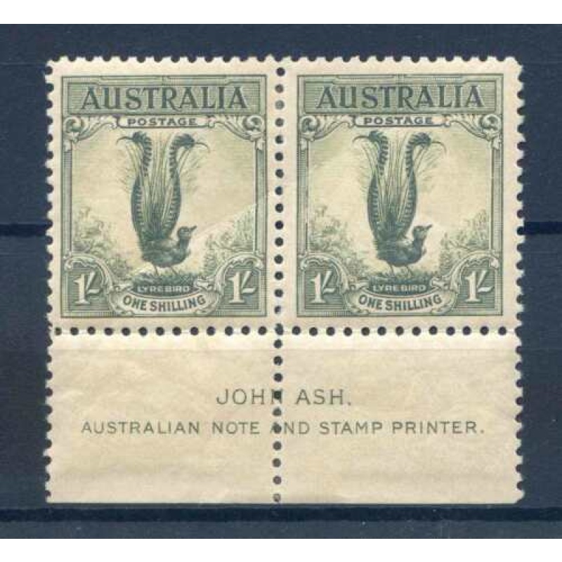 Australia 1 - Green SG140 Unmounted Mint Marginal Pair