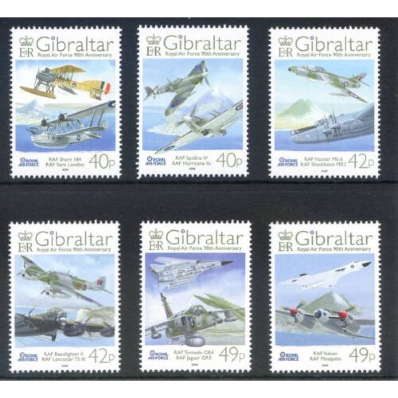 2008 Gibraltar Raf Set SG1261 1267 Unmounted Mint