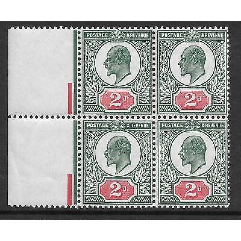 Sg291 Spec M13(1) 2d Deep Dull Green  Red x 4 Somerset House UNMOUNTED MINT