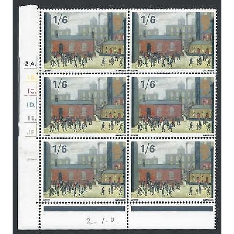 1967 British Paintings 1 6 Dot Cylinder With Variety - MNH