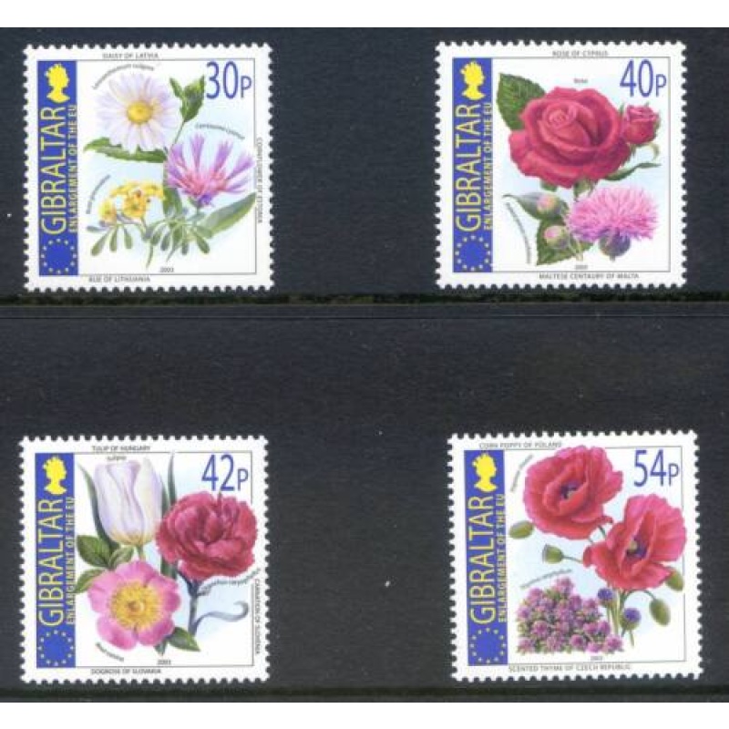 2003 Gibraltar National Flowers Set SG1062 1065 Unmounted Mint