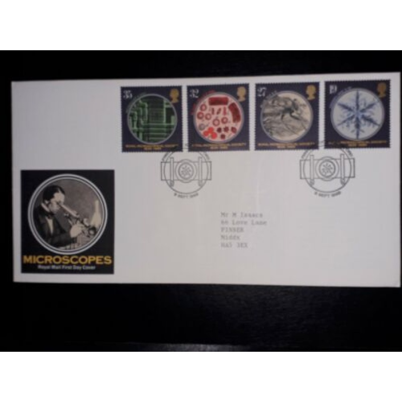 GB FDC 1989 MICROSCOPES SET OXFORD POSTMARKS