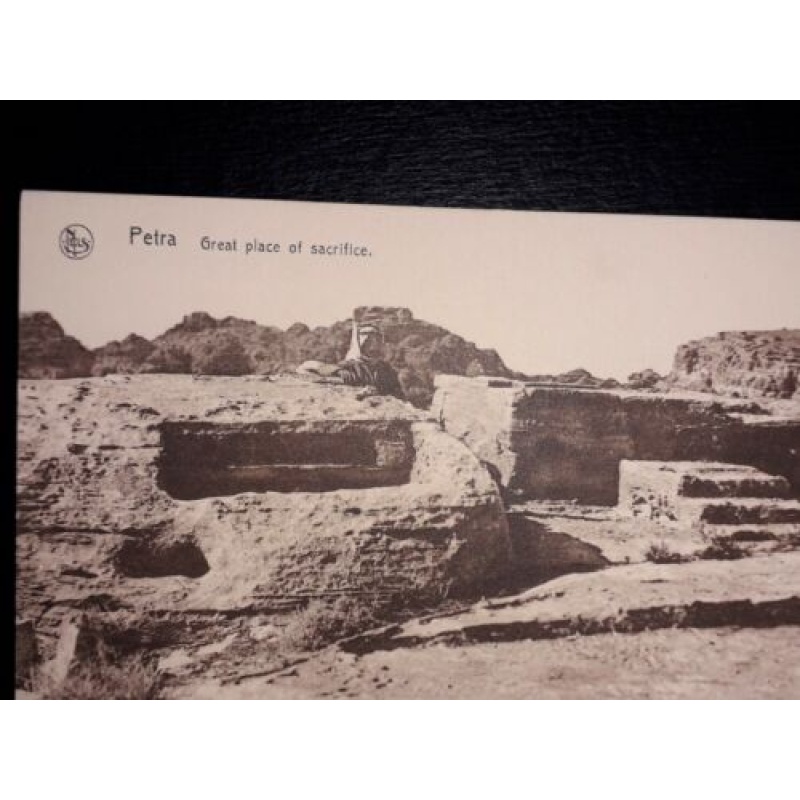 ISRAEL HISTORIC POSTCARD PETRA GREAT PLACE OF SACRIFICE PRINTED IN BELGIUM