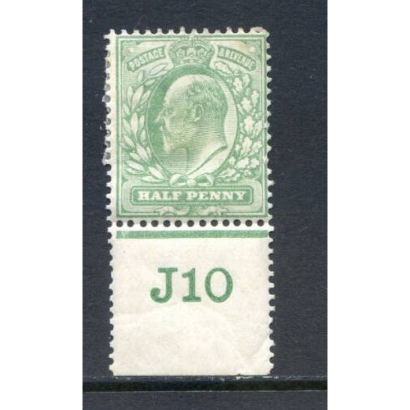 KEV11 1 2d Pale Green J10 (P) Control Single mounted Mint