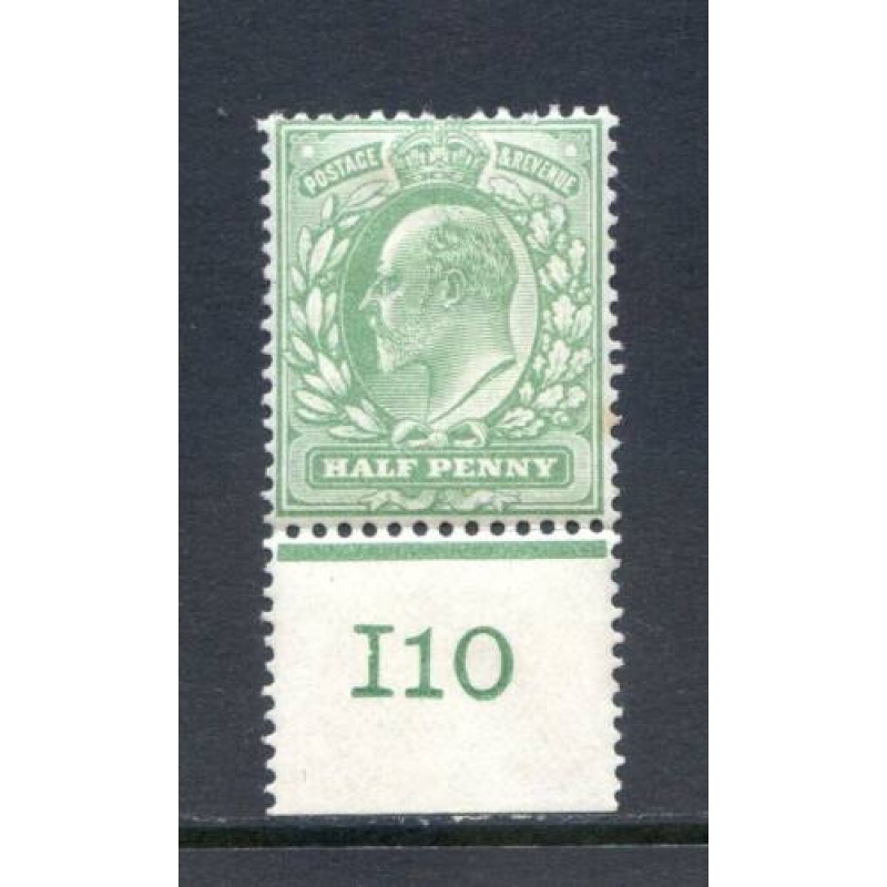 KEV11 1 2d Pale Green I10 (P) Control Single mounted Mint