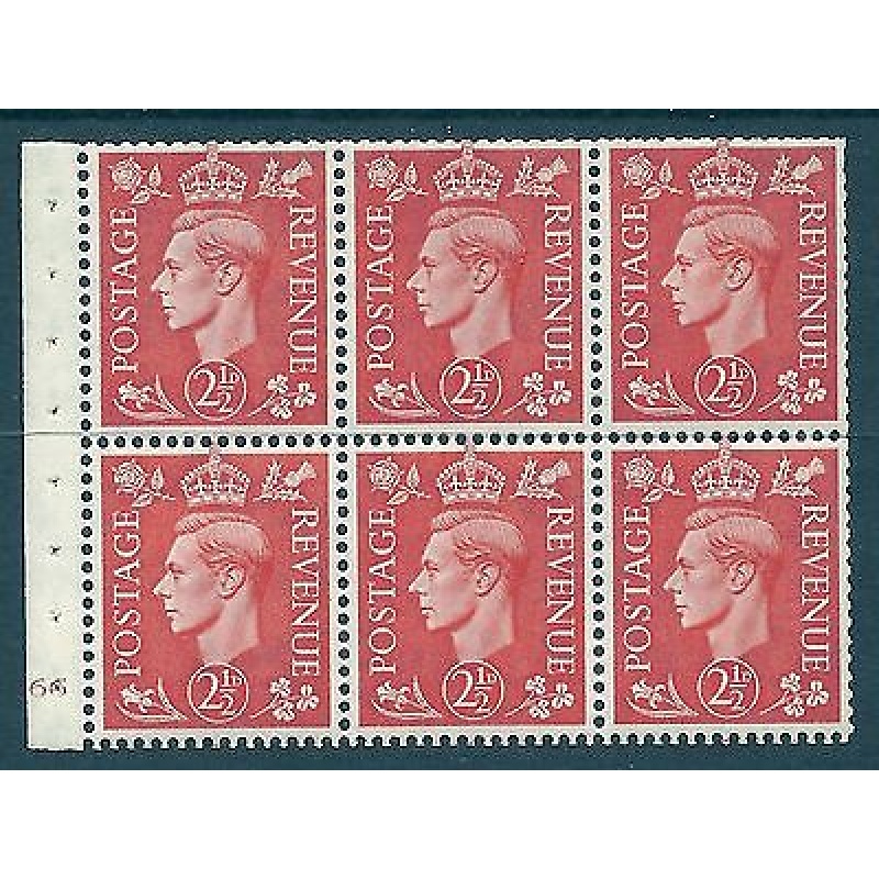 QB34 2d Pale Scarlet Booklet pane perf I Cyl J66 No Dot UNMOUNTED MNT MNH