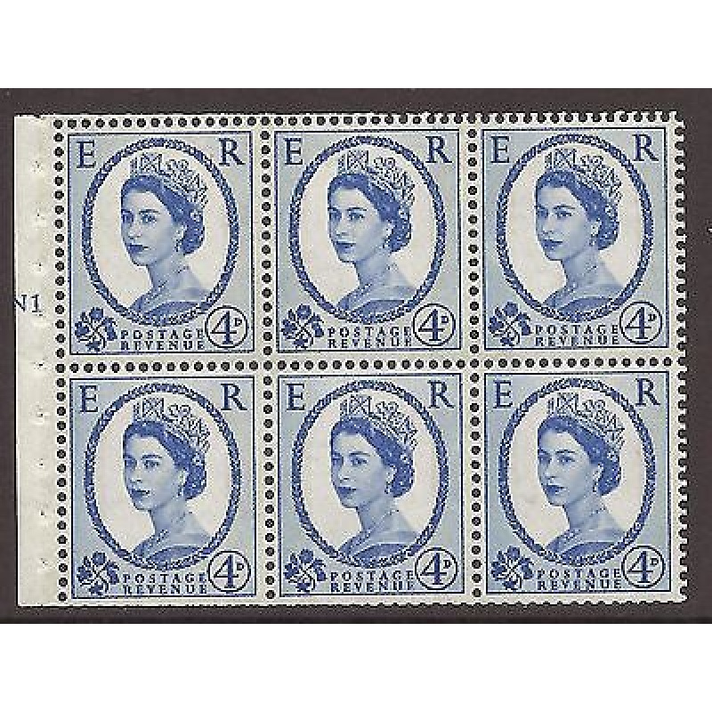 SB109 Wilding booklet pane Violet phos 8mm cylinder N1T No Dot UNMOUNTED MNT MNH