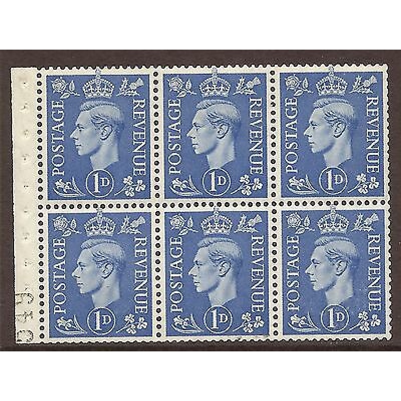 QB15 perf type I -1d Light Ultramarine Booklet pane UNMOUNTED MINT