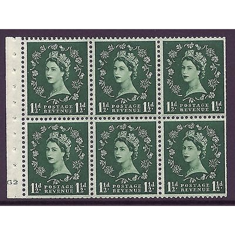 SB59 Wilding booklet pane Tudor cylinder G2 No Dot UNMOUNTED MNT MNH