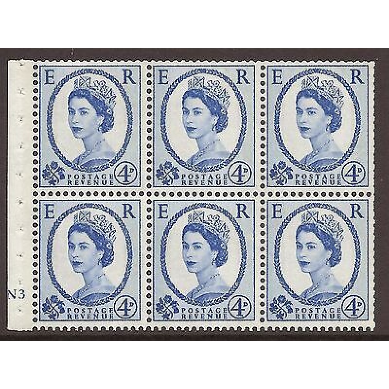 SB109c Wilding booklet pane Violet phos 8mm cylinder N3 No Dot UNMOUNTED MNT MNH