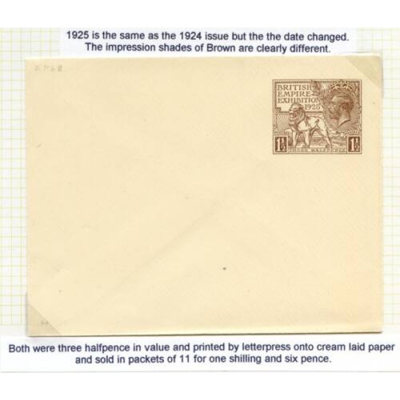 British Empire Exhibition 1 1 2d 1925 Envelope Unused Size H