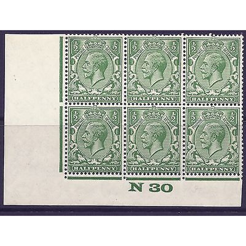 d Yellow Green Block Cypher spec N33-6 Control N30 imperf UNMOUNTED MINT MNH