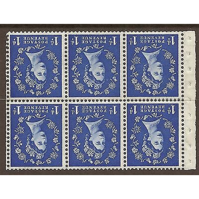 SB26a 1d Wilding booklet pane perf type I UNMOUNTED MNT MNH