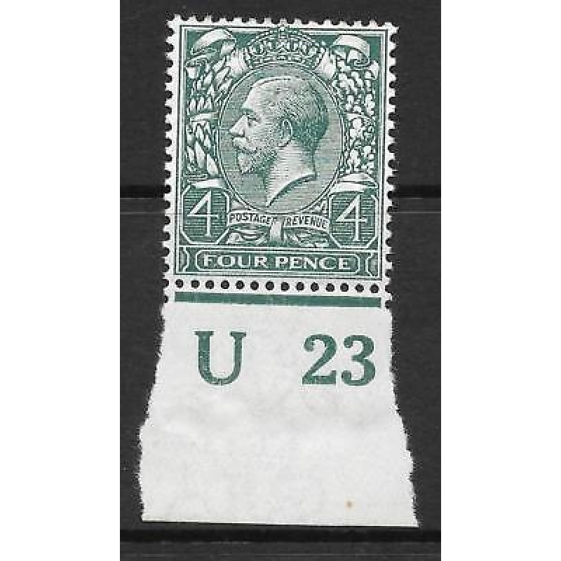 N23(1) 4d Grey Green Royal Cypher Control U23 imperf MOUNTED MINT