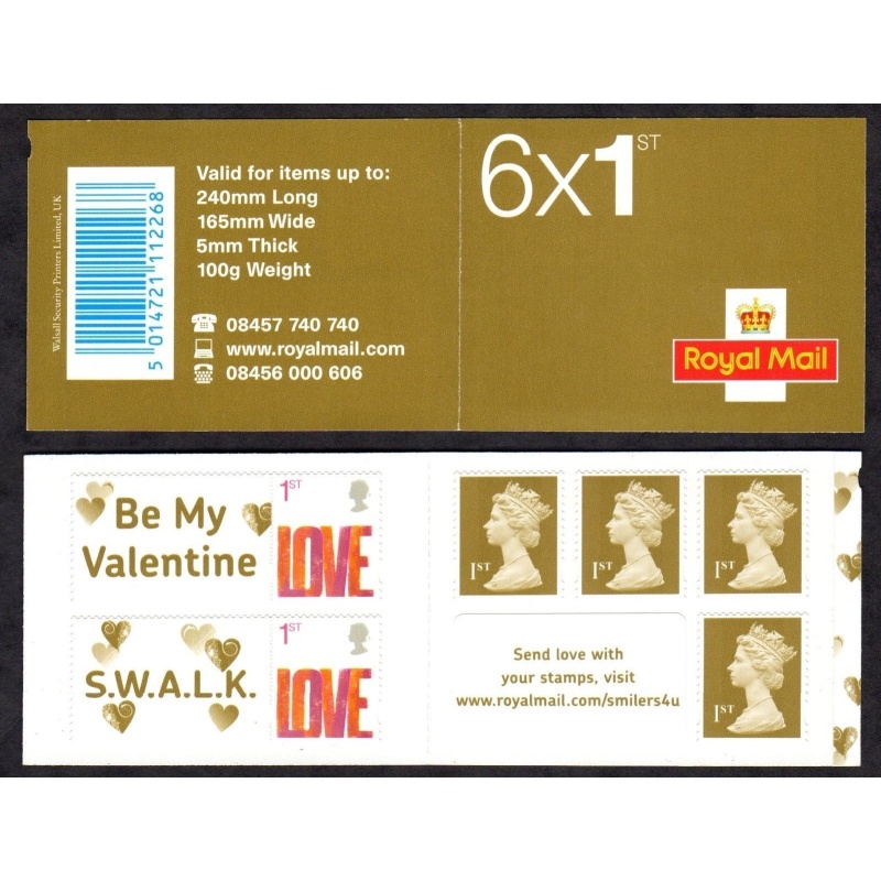 SA2 2008 Be My Valentine 6 x 1st Self Adhesive Booklet - Complete