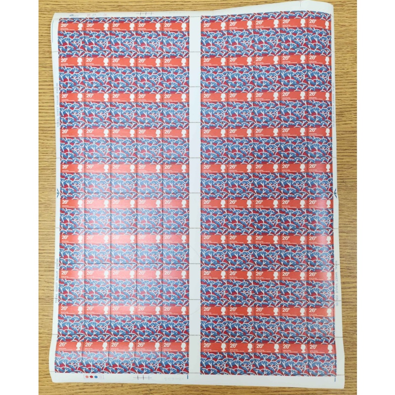 1982 British textiles full set in sheets signed by stamp designer U M