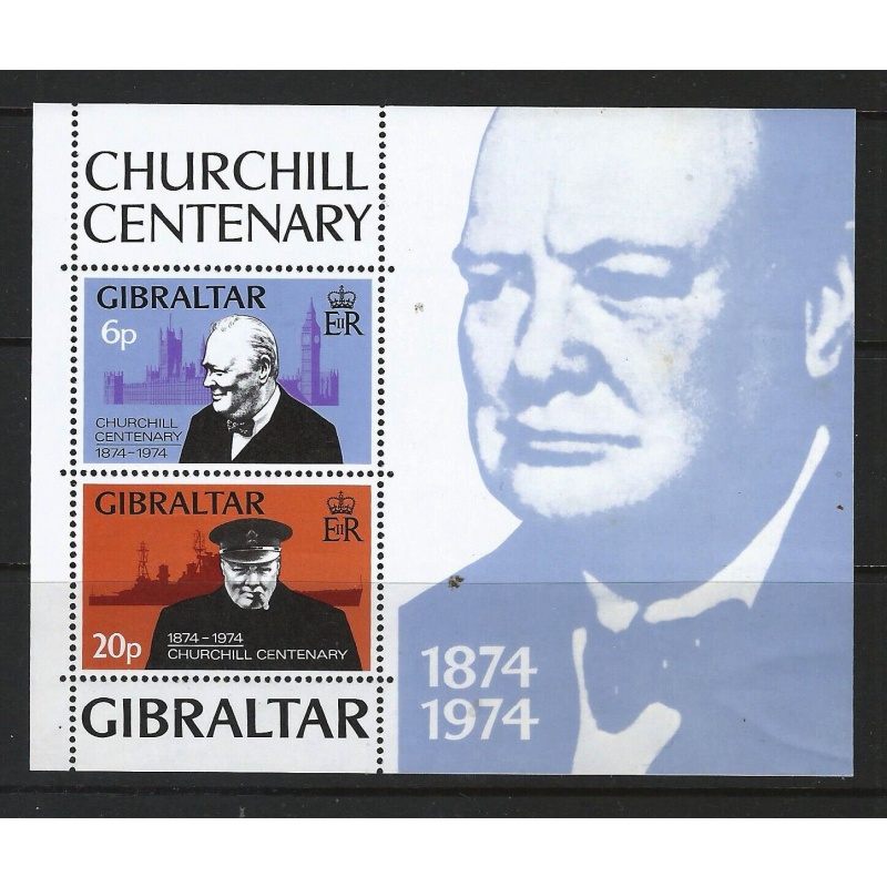 Gibraltar - Sg MS339- Birth Centenary of Sir Winston Churchill 1974 MNH