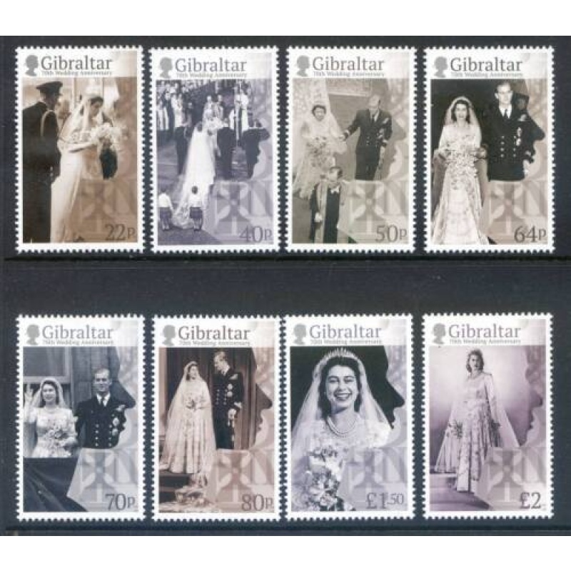 2017 Gibraltar Wedding Anniversary SG1736 1743 Unmounted Mint