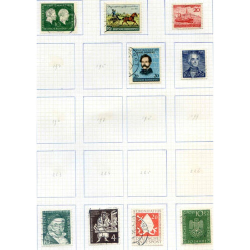 Germany 1952 54 Album Page Fine Used