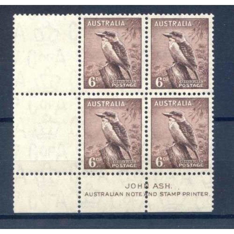 Australia 6d Purple Brown SG172 Unmounted Mint Marginal Block 4