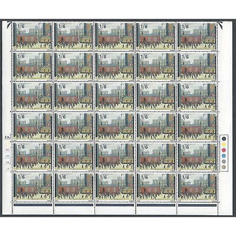 1967 Painting 1 6 Dot Cylinder Half Sheet With Variety - MNH