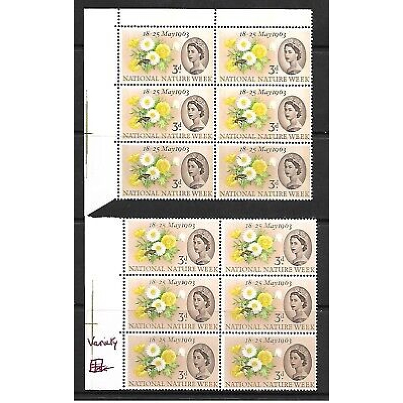 1963 National Nature Week 3d Ord  Phos with listed Caterpillar Flaw  NB - MNH