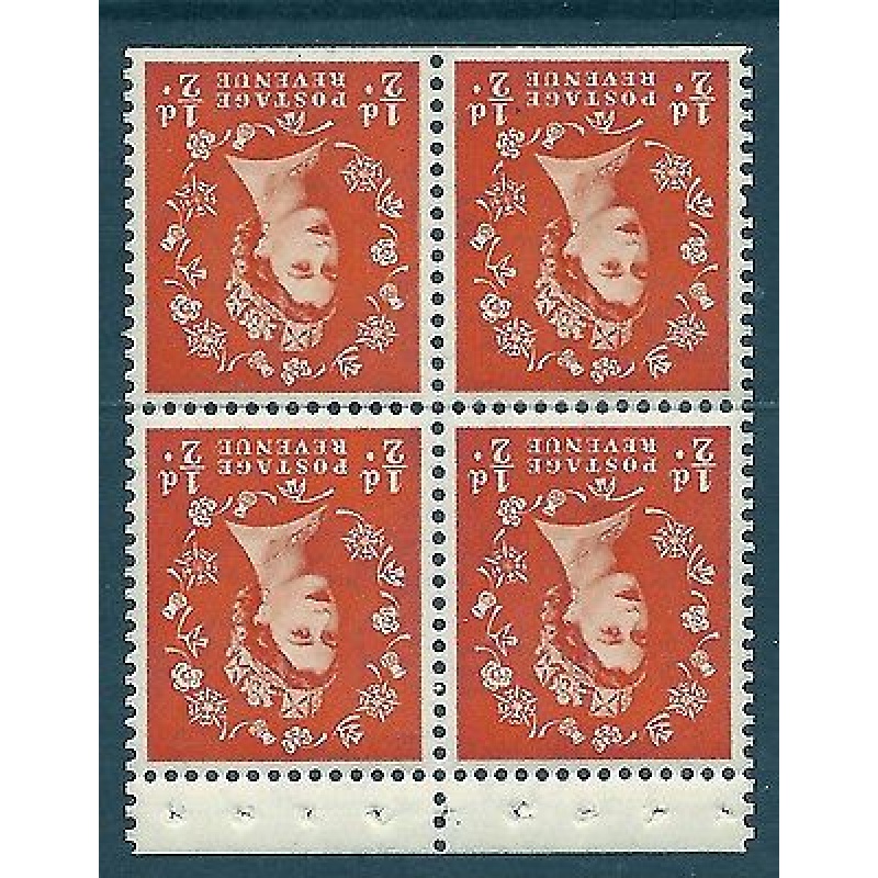 SB2a d x 4 Wilding booklet pane perf type P UNMOUNTED MNT MNH