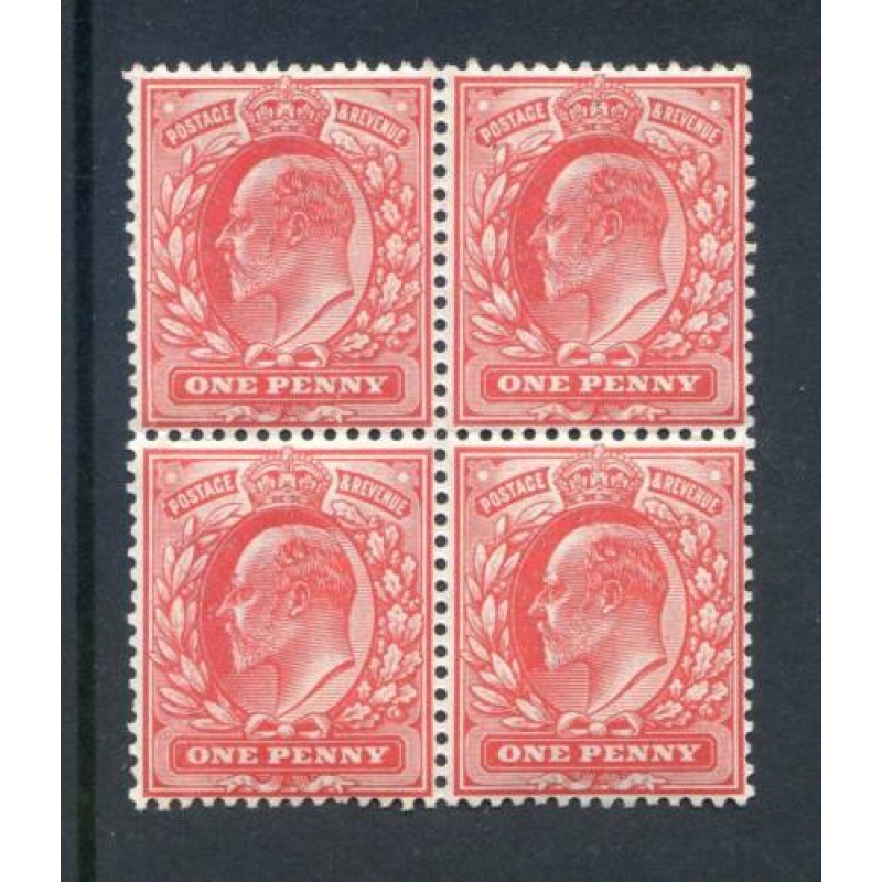 KEV11 1d Scarlet SG219 Unmounted Mint Block 4