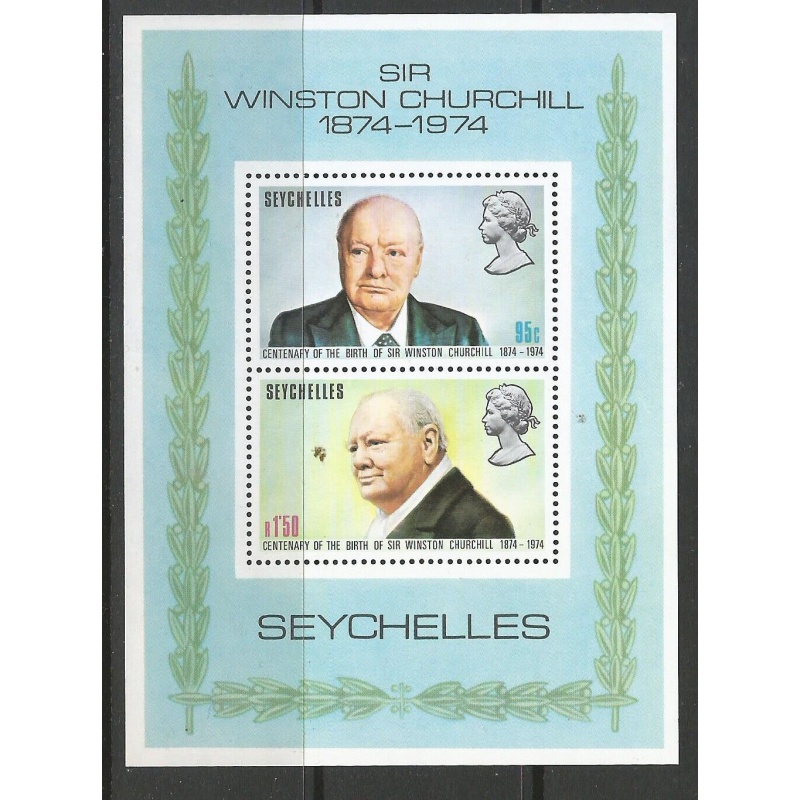 Seychelles- Sg MS333 - Sir Winston Churchill 1974 MNH