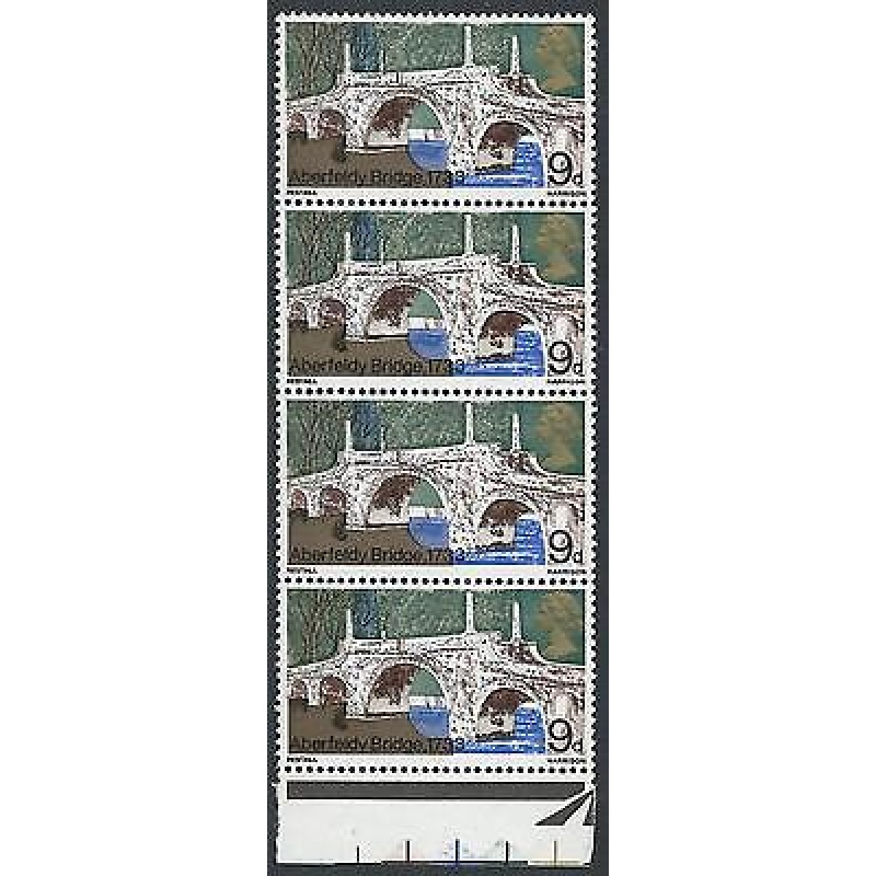 1968 Bridges 9d - Listed Flaw - HARRISON Redrawn - MNH