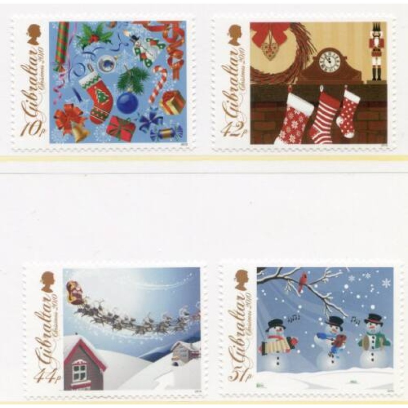 2010 Gibraltar Christmas Set SG1376 1379 Unmounted Mint