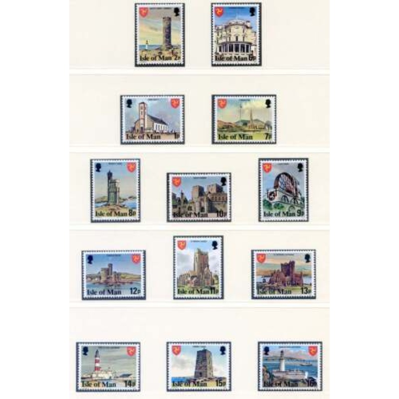 1977 Isle of Man SG111 128 Landmarks Set Unmounted Mint