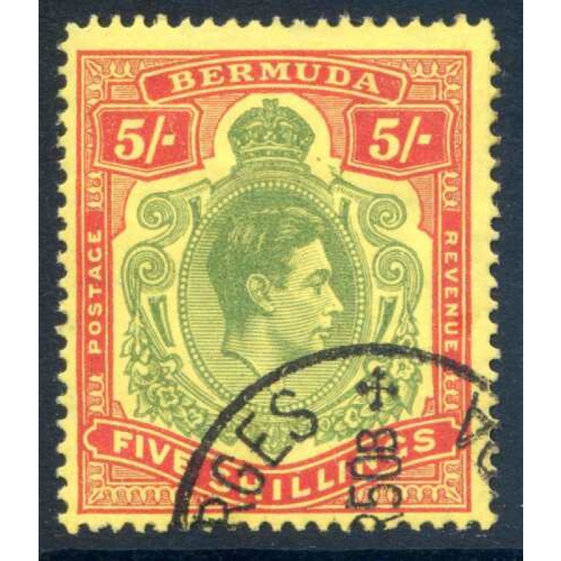 Bermuda 5 - Green and Scarlet Yellow SG118g Fine Used