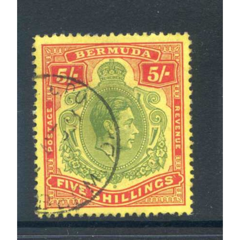 Bermuda 5 - Dull Yellow Green and Red Yellow SG118b Fine Used