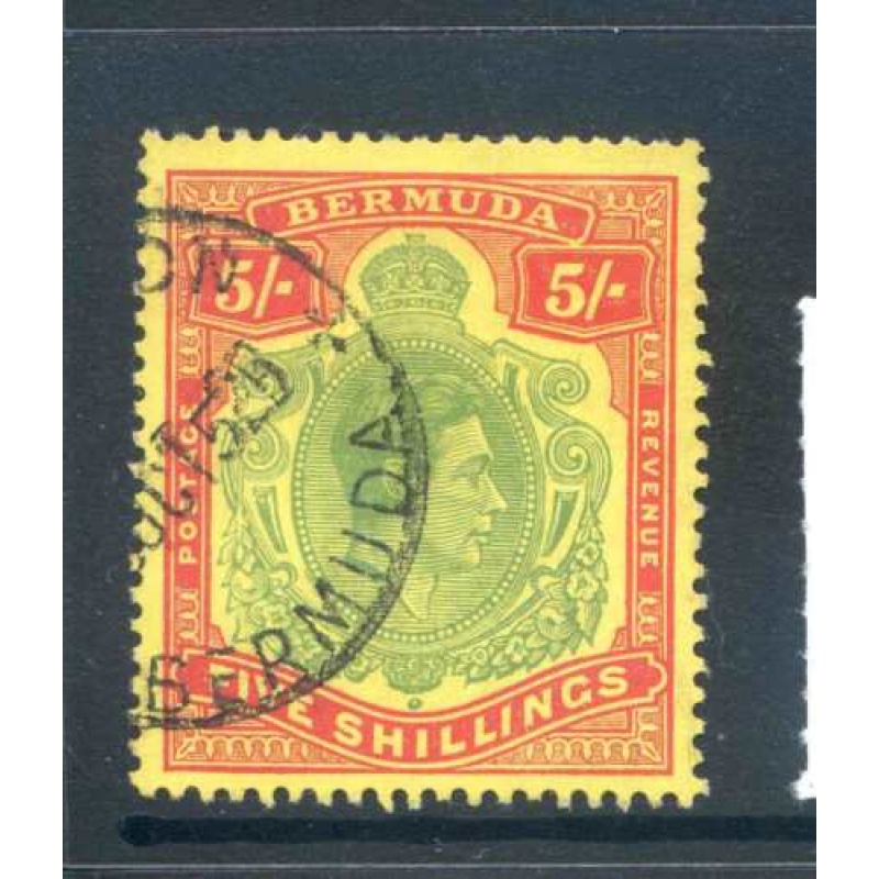 Bermuda 5 - Yellow Green and Red Pale Yellow SG118f Fine Used