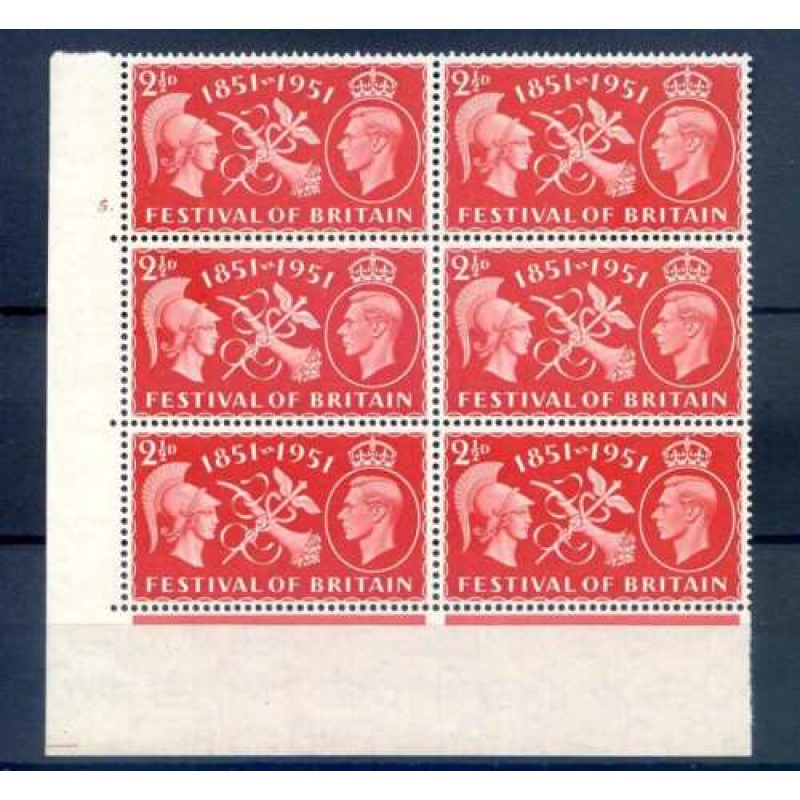 SG513 2 1 2d Festival Cylinder 5 Dot Unmounted Mint Block 6