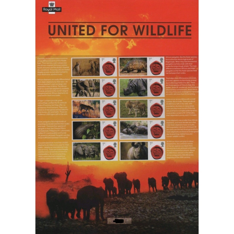 CS-038 2018 United For Wildlife Smiler sheet no.2578 UNMOUNTED MINT