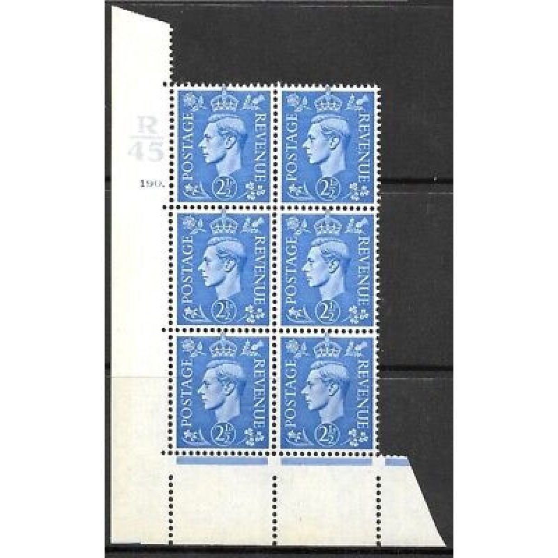 2d Light Blue Cylinder Control R45 190 Dot perf 5(E I) UNMOUNTED MINT MNH