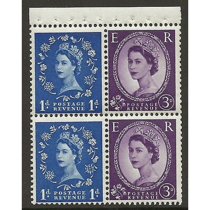 SB35 Wilding booklet pane Crown Left perf type I UNMOUNTED MNT MNH