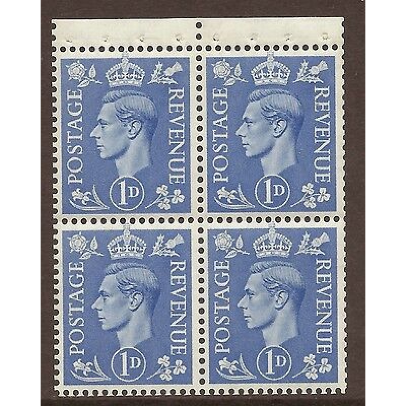 QB16b perf type P -1d Light Ultramarine Booklet pane UNMOUNTED MINT