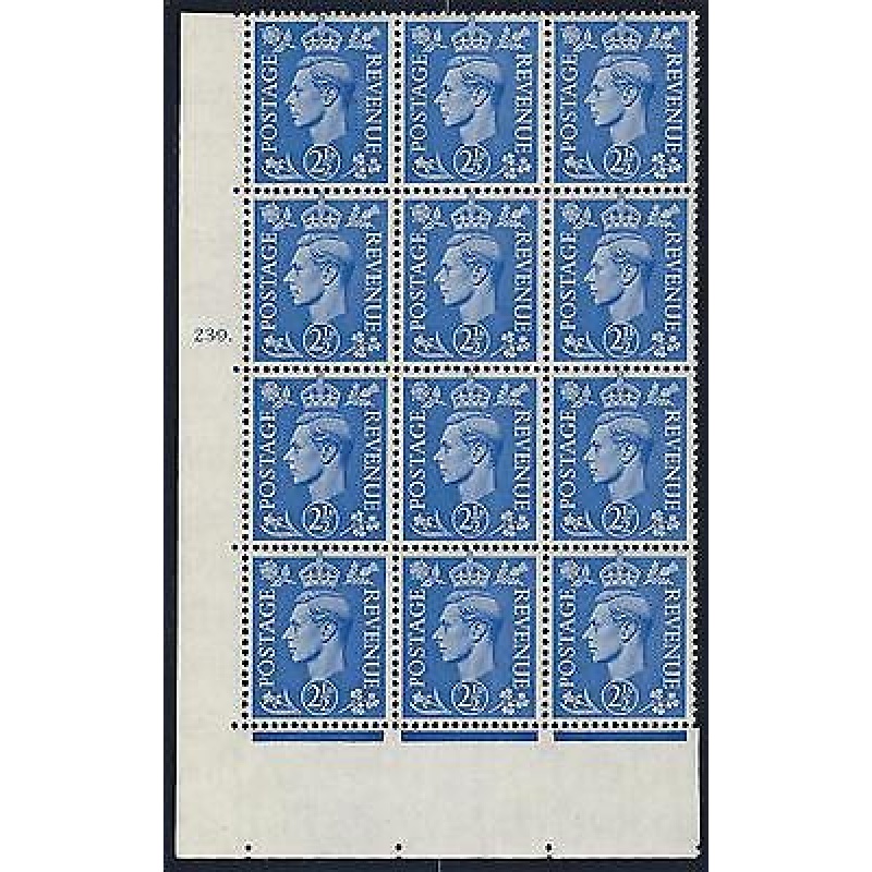 2d Blue Cylinder Control 239 Dot block of 9 with variety UNMOUNTED MINT