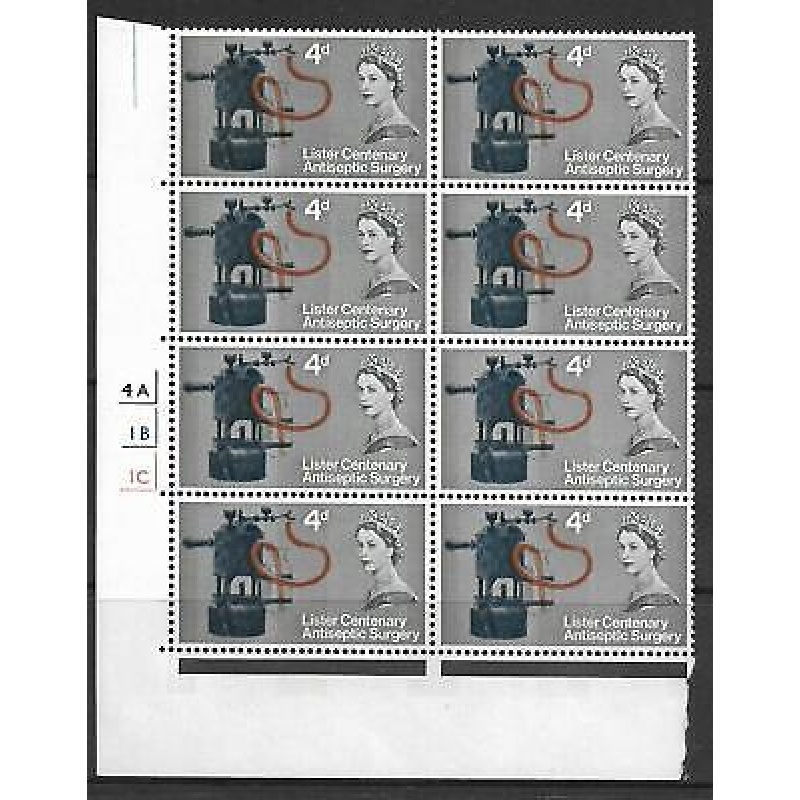 Sg 667p 1965 Lister 4d (Phos) - Listed Flaw - Corner Scratch - UNMOUNTED MINT