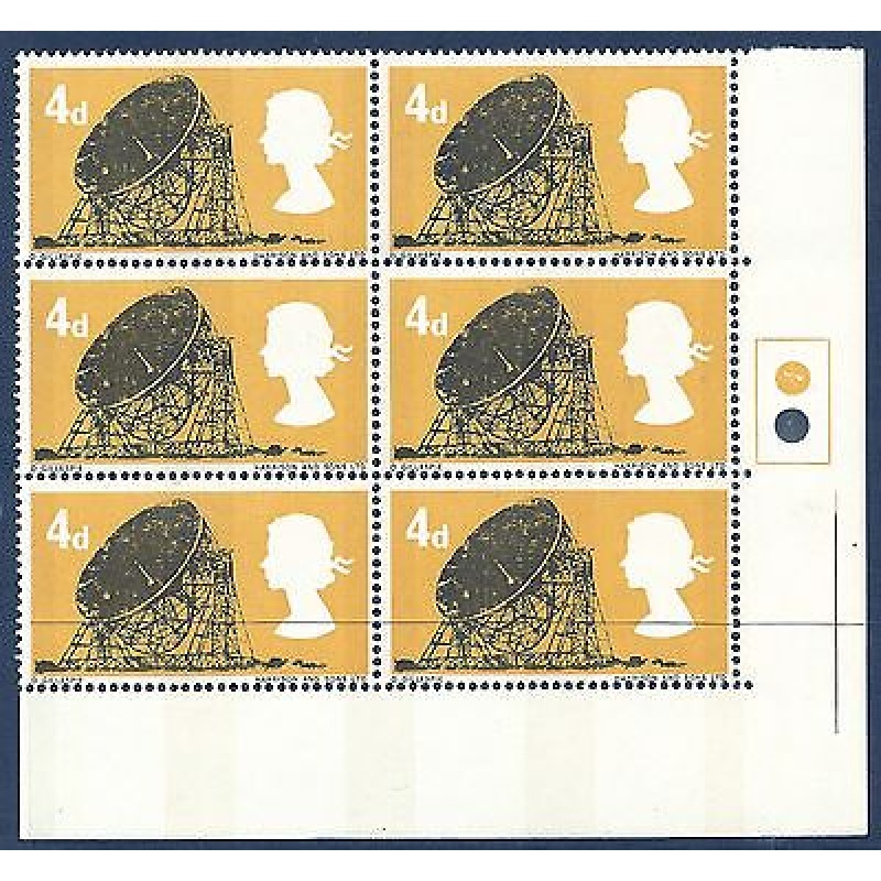 1966 sg701pb British Technology 4d (Phos) - Variety narrow right band - MNH