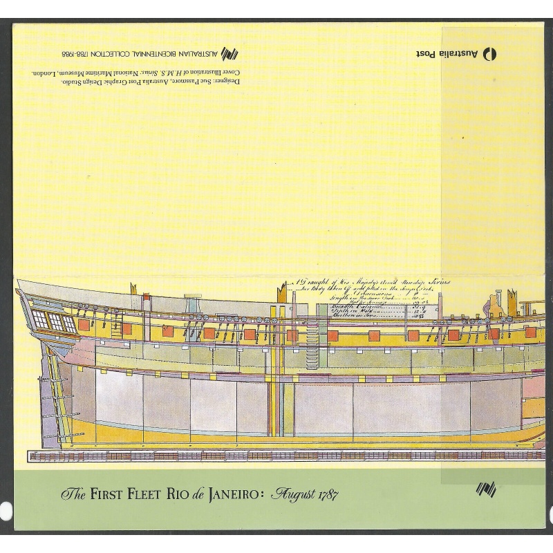 Australia Sg1077-1081 Full set in presentation booklet First Fleet at Rio de Jan